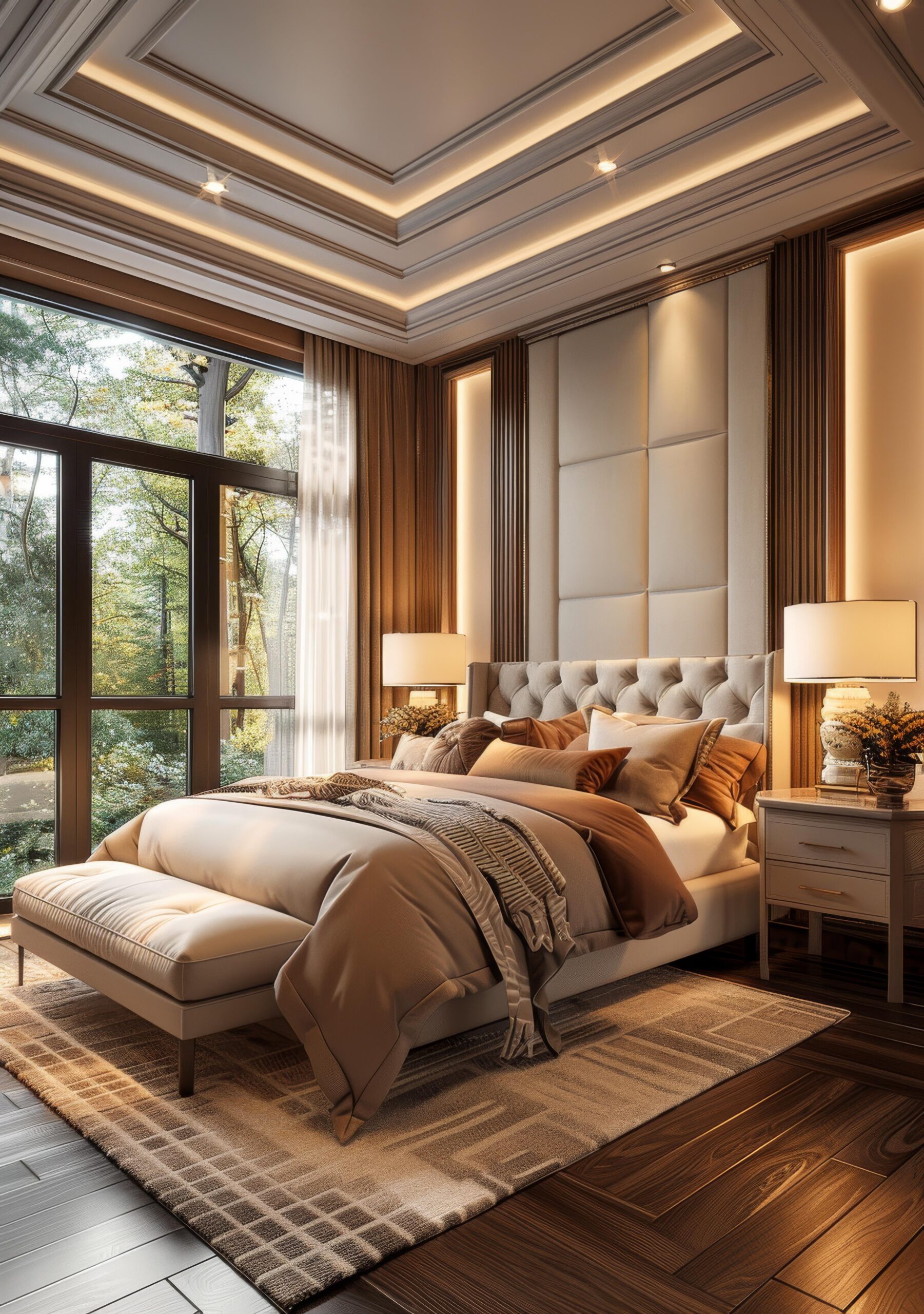 Elegant bedroom with view scaled